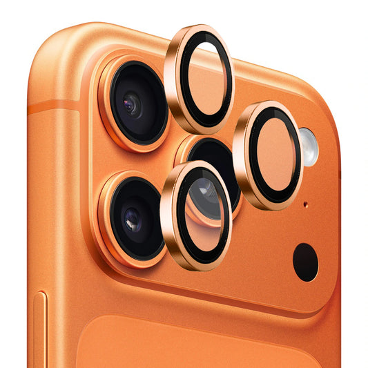 Ochranná fólie Blueo Metal Frame na zadní kameru pro Apple iPhone 17 Pro Max / 17 Pro, Tvrzené sklo, Oranžová
