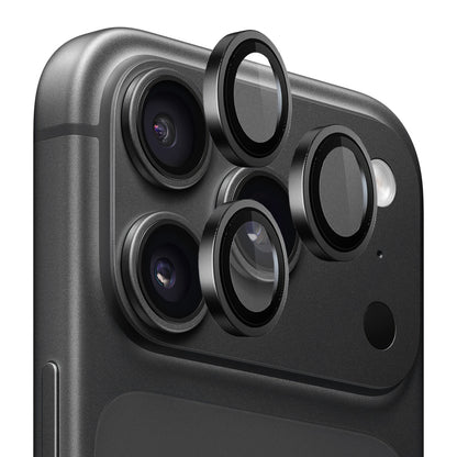 Ochranné sklo na zadní fotoaparát Blueo s kovovým rámečkem pro Apple iPhone 18 Pro / 18 Pro Max, tvrzené sklo, černé