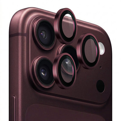 Ochranné sklo na zadní fotoaparát Blueo Metal Frame pro Apple iPhone 18 Pro / 18 Pro Max, tvrzené sklo, vínové