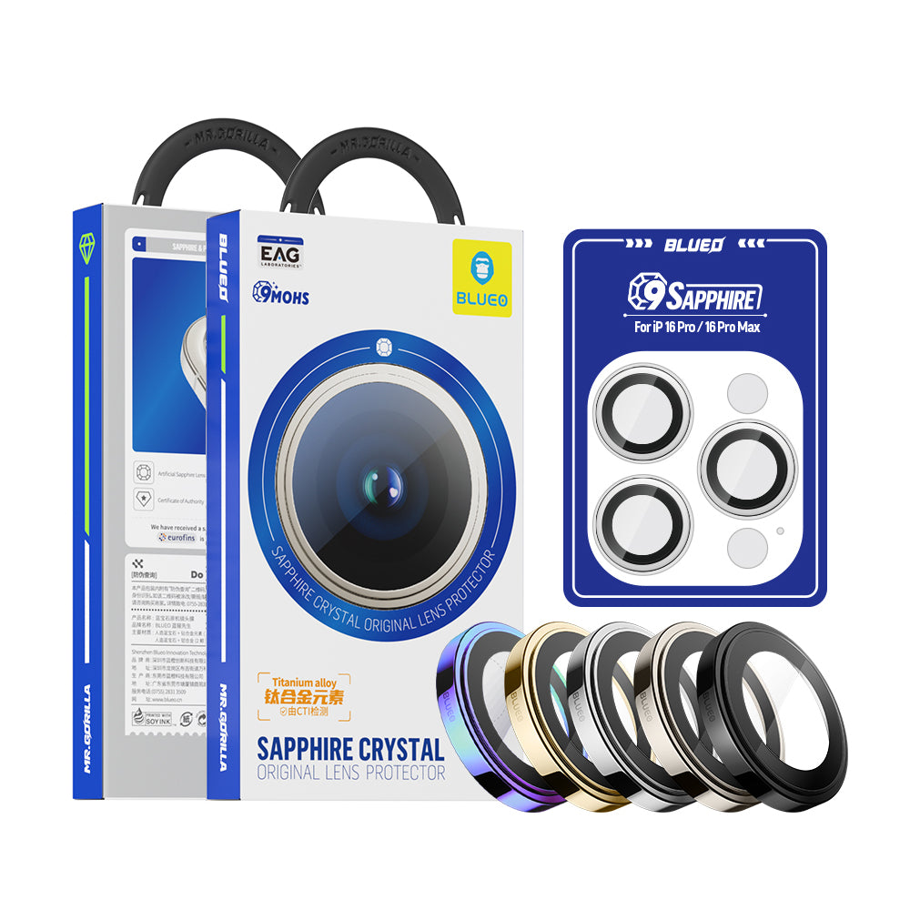 Ochranná fólie na zadní kameru Blueo Sapphire Crystal pro Apple iPhone 14 Pro Max / 14 Pro, tvrzené sklo, vícebarevná