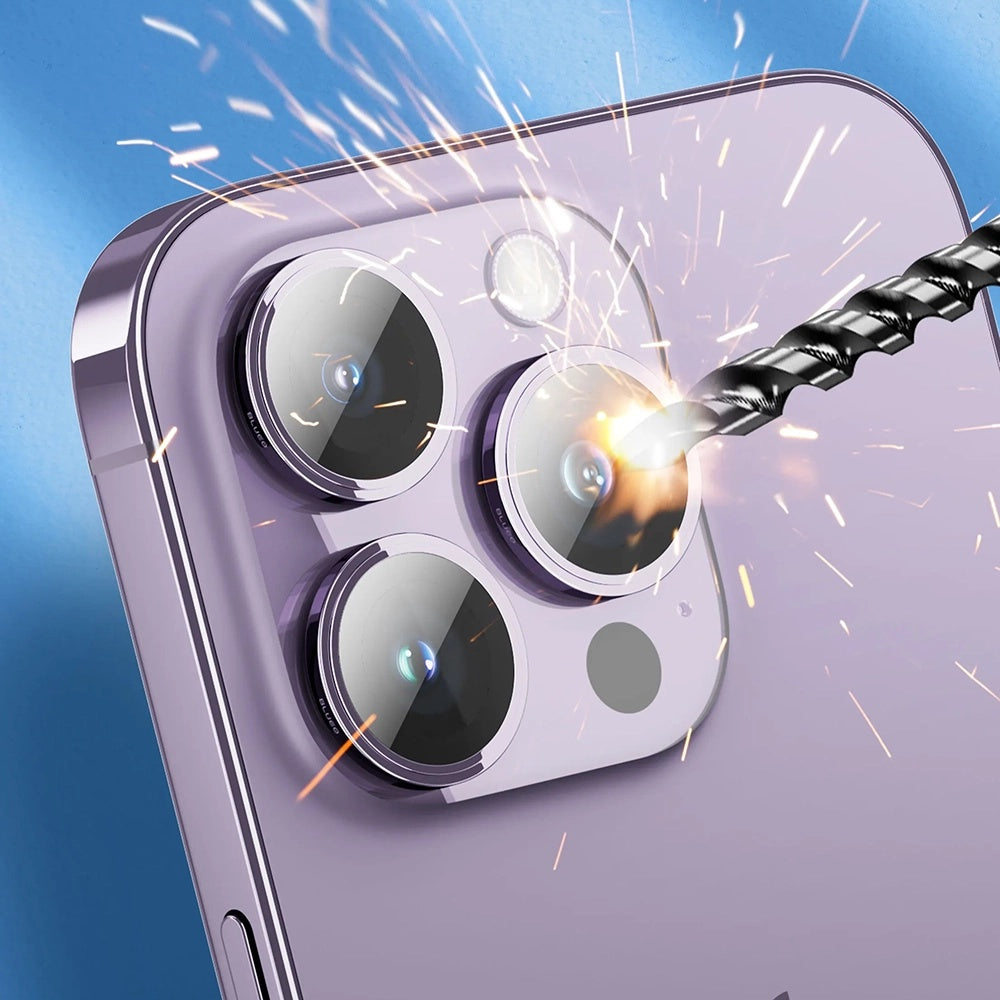 Ochranná fólie na zadní kameru Blueo Sapphire Crystal pro Apple iPhone 16 Pro Max / 16 Pro, tvrzené sklo, stříbrná