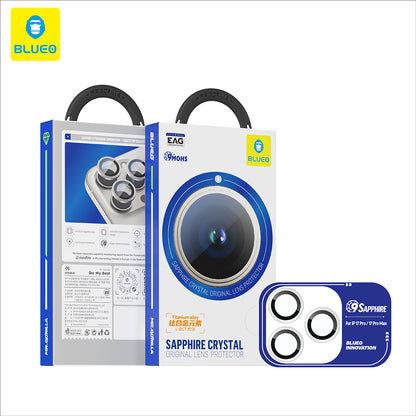 Ochranná fólie Blueo Sapphire Crystal na zadní kameru pro Apple iPhone 17 Pro Max / 17 Pro, Tvrzené sklo, Oranžová