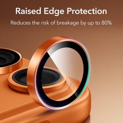 Ochranná fólie na zadní kameru ESR Armorite pro Apple iPhone 14 Pro, Tvrzené sklo, Oranžová
