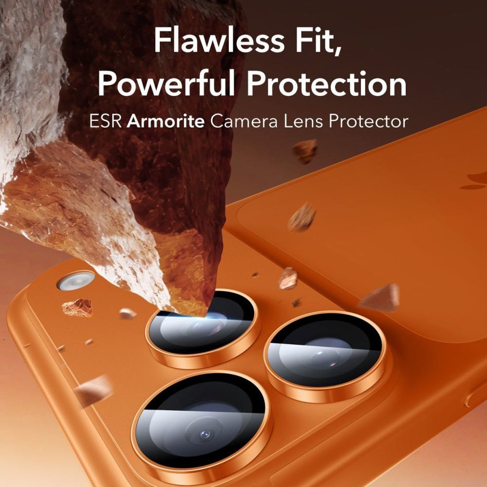Ochranná fólie na zadní kameru ESR Armorite pro Apple iPhone 14 Pro, Tvrzené sklo, Oranžová
