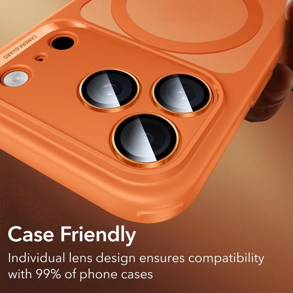 Ochranná fólie na zadní kameru ESR Armorite pro Apple iPhone 14 Pro, Tvrzené sklo, Oranžová
