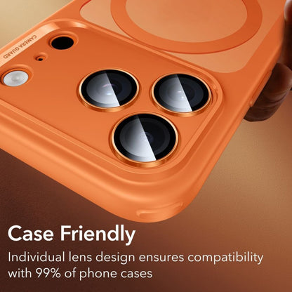 Ochranná fólie na zadní kameru ESR Armorite pro Apple iPhone 14 Pro, Tvrzené sklo, Oranžová