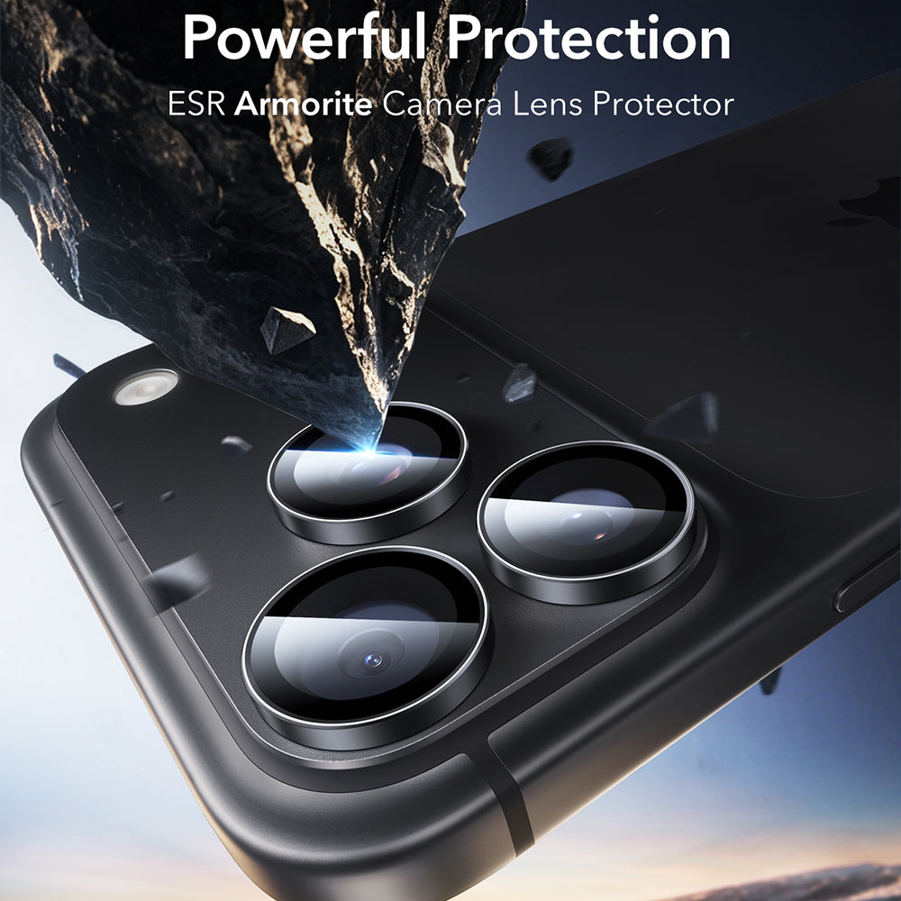 Ochranná fólie na zadní kameru ESR Armorite pro Apple iPhone 18 Pro / 18 Pro max, tvrzené sklo, sada 2 kusů, černá