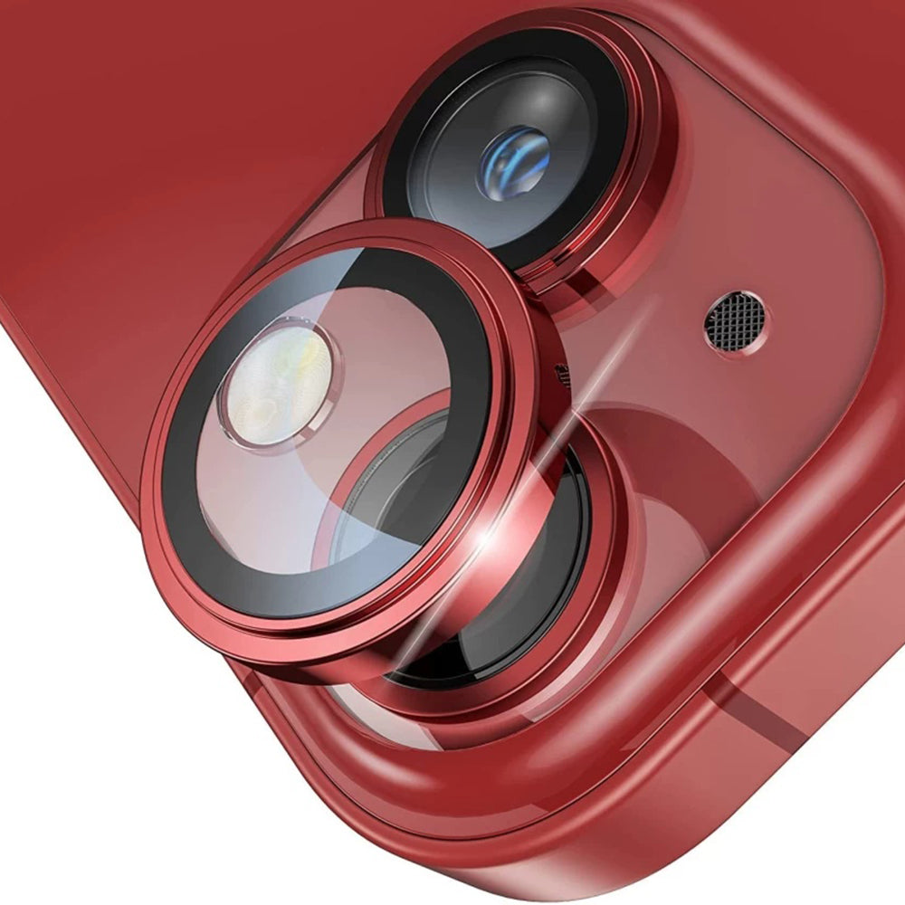 Ochranná fólie na zadní kameru Lito S+ pro Apple iPhone 14, tvrzené sklo, červená