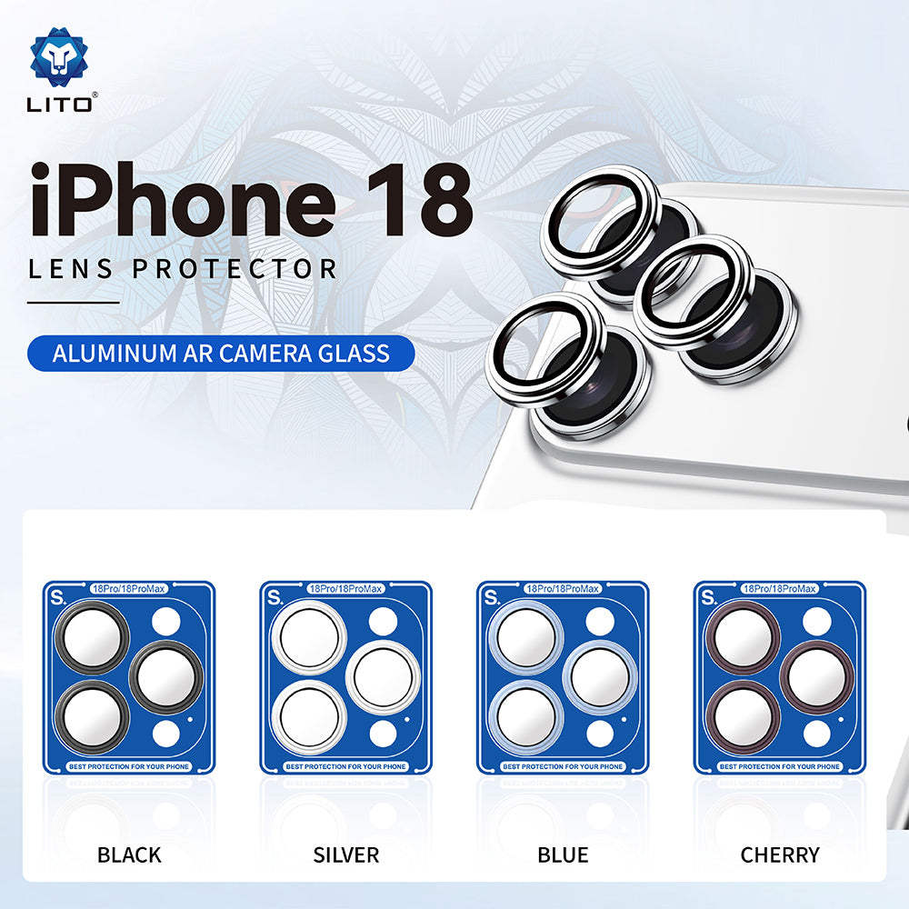 Ochranná fólie na zadní kameru Lito S+ pro Apple iPhone 18 Pro / 18 Pro Max, tvrzené sklo, vínová