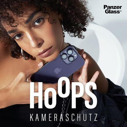 Ochranná fólie na zadní kameru PanzerGlass Hoops pro Apple iPhone 16 Pro Max / 16 Pro, Tvrzené sklo, Průhledná