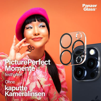Ochranná fólie na zadní kameru PanzerGlass PicturePerfect pro Apple iPhone 16 Pro Max / 16 Pro, Tvrzené sklo, Průhledná