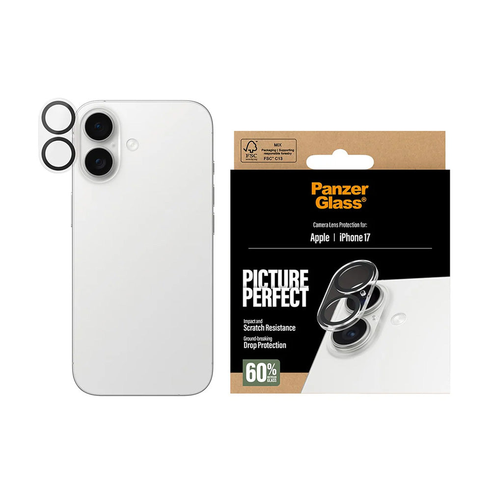 Ochranná fólie na zadní kameru PanzerGlass PicturePerfect pro Apple iPhone 17, Tvrzené sklo, Průhledná