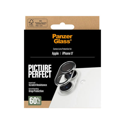 Ochranná fólie na zadní kameru PanzerGlass PicturePerfect pro Apple iPhone 17, Tvrzené sklo, Průhledná