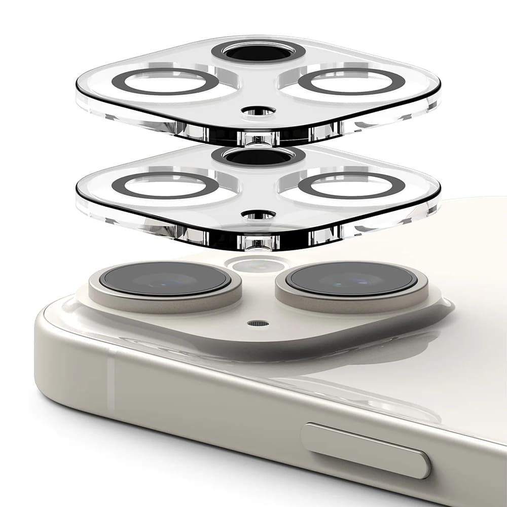 Ochranná fólie Ringke na zadní kameru pro Apple iPhone 15 Plus / 15, Tvrzené sklo, Sada 2 kusy, Průhledná