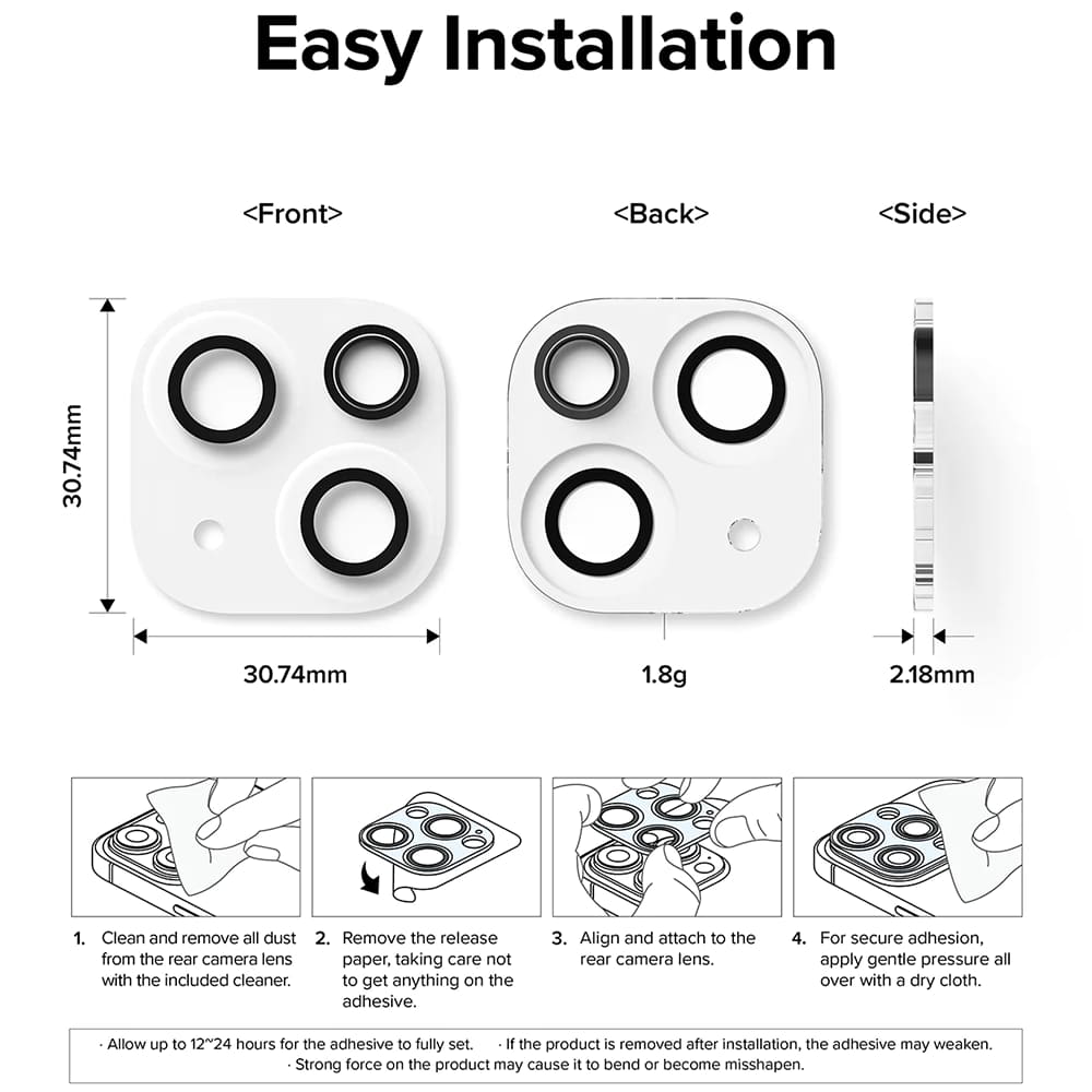 Ochranná fólie Ringke na zadní kameru pro Apple iPhone 15 Plus / 15, Tvrzené sklo, Sada 2 kusy, Průhledná