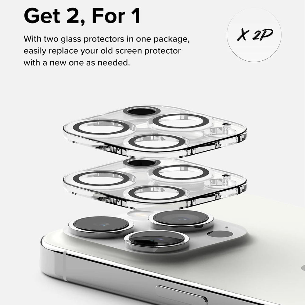 Ochranná fólie Ringke na zadní kameru pro Apple iPhone 15 Pro Max, Tvrzené sklo, Sada 2 kusy, Průhledná