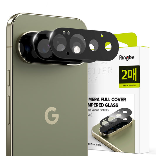 Ochranná fólie na zadní kameru Ringke pro Google Pixel 11 Pro, tvrzené sklo, sada 2 kusy, černá