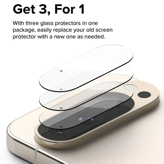 Ochranná fólie na zadní kameru Ringke pro Google Pixel 9 Pro, tvrzené sklo, sada 3 kusy, průhledná
