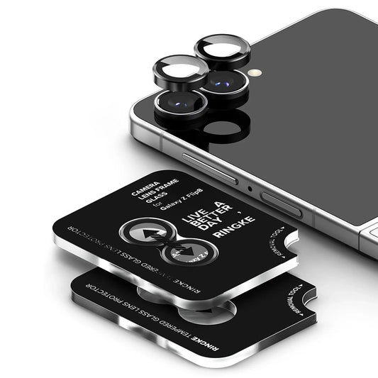 Ochranná fólie na zadní kameru Ringke pro Samsung Galaxy Z Flip8 F776, tvrzené sklo, sada 2 kusy, černá