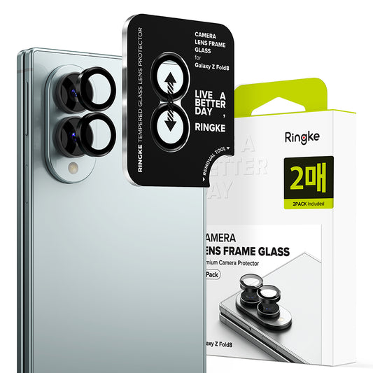 Ochranná fólie na zadní kameru Ringke pro Samsung Galaxy Z Fold8 F971, tvrzené sklo, sada 2 kusy, černá