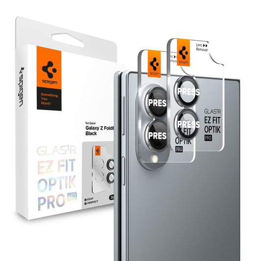 Ochranná fólie na zadní kameru Spigen GlastR EZ FIT Optik Pro HD pro Samsung Galaxy Z Fold8 F971, tvrzené sklo, sada 2 kusů, černá AGL11944