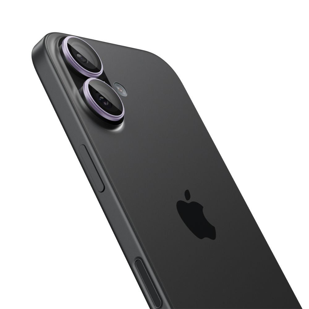 Ochranná fólie na zadní kameru Spigen GlastR EZ FIT Optik Pro pro Apple iPhone 17 / 16 Plus / 16, Tvrzené sklo, Sada 2 kusy, Fialová