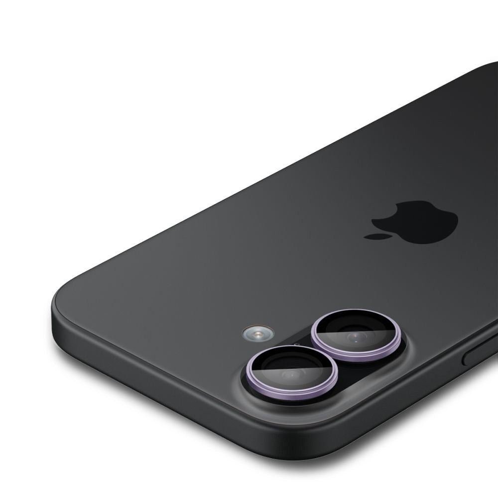 Ochranná fólie na zadní kameru Spigen GlastR EZ FIT Optik Pro pro Apple iPhone 17 / 16 Plus / 16, Tvrzené sklo, Sada 2 kusy, Fialová