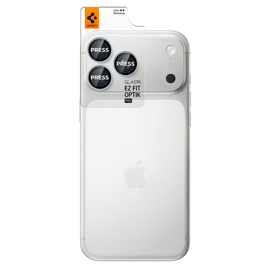 Ochranná fólie na zadní kameru Spigen GlastR EZ FIT Optik Pro pro Apple iPhone 18 Pro / 18 Pro Max, tvrzené sklo, sada 2 kusy, modrá AGL12045