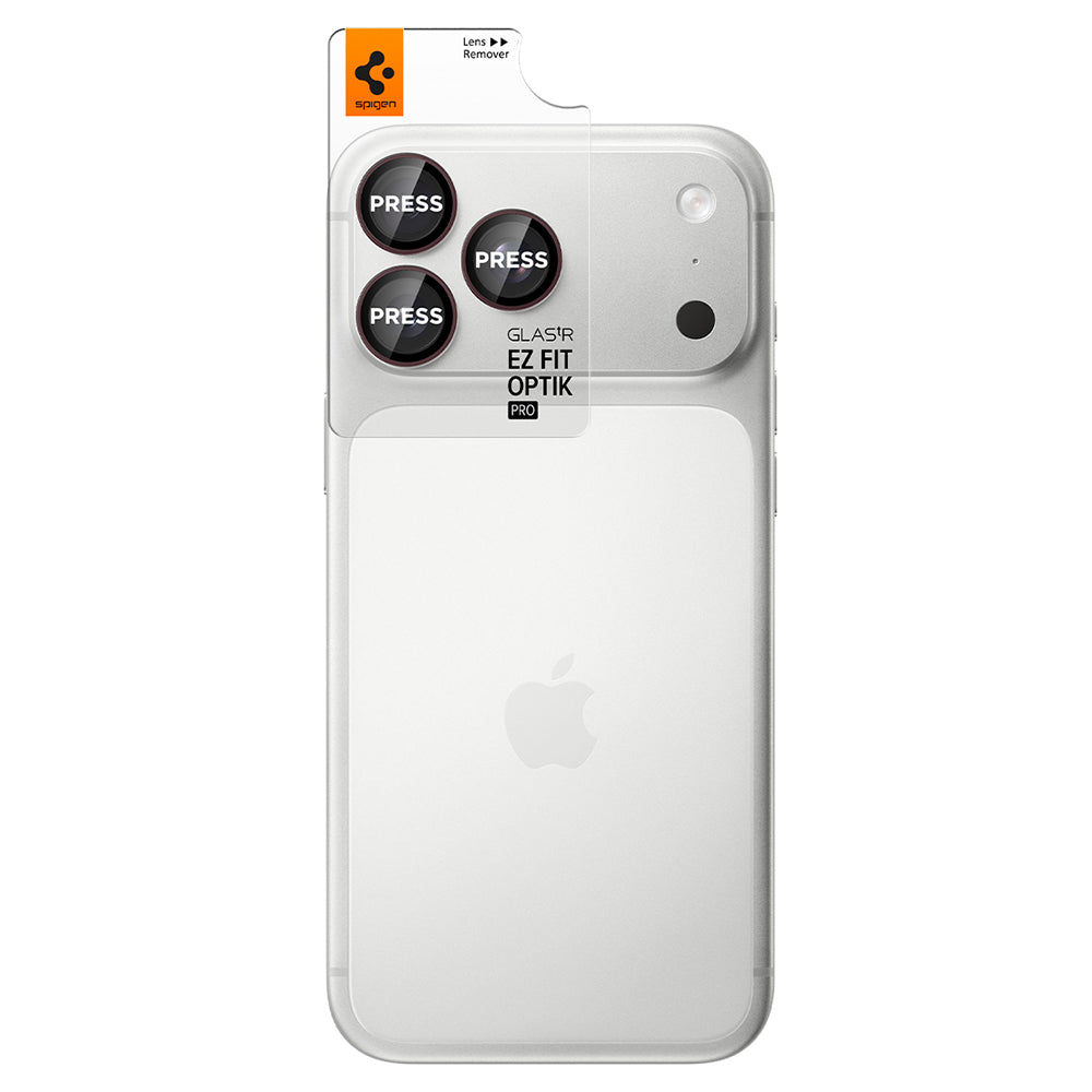 Ochranná fólie na zadní kameru Spigen GlastR EZ FIT Optik Pro pro Apple iPhone 18 Pro / 18 Pro Max, tvrzené sklo, sada 2 kusy, vínová AGL12044