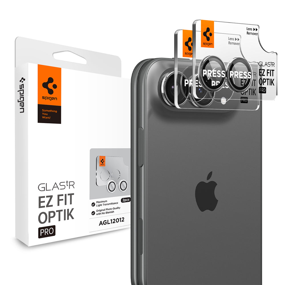 Ochranná fólie na zadní kameru Spigen GlastR EZ FIT Optik Pro pro Apple iPhone Duo, tvrzené sklo, sada 2 kusů, šedá AGL12012