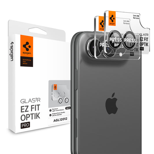 Ochranná fólie na zadní kameru Spigen GlastR EZ FIT Optik Pro pro Apple iPhone Duo, tvrzené sklo, sada 2 kusů, šedá AGL12012