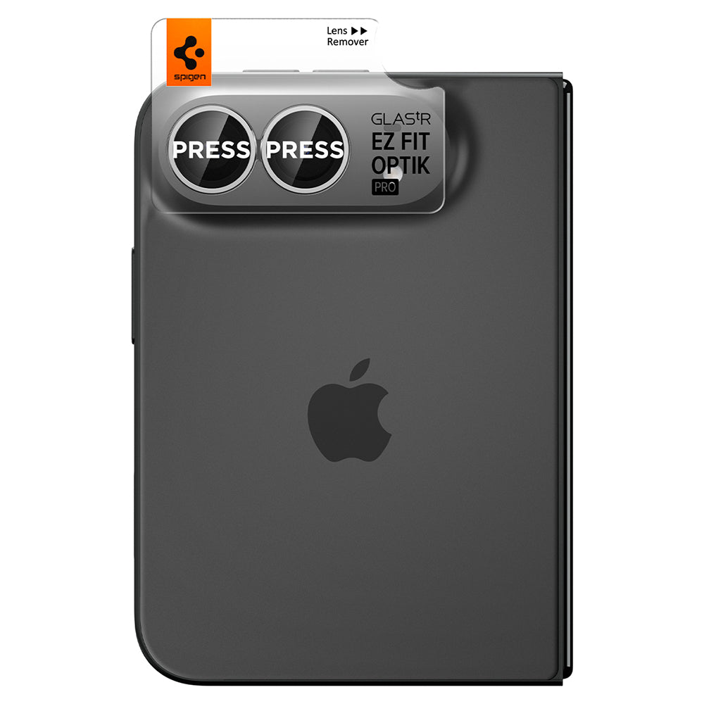 Ochranná fólie na zadní kameru Spigen GlastR EZ FIT Optik Pro pro Apple iPhone Duo, tvrzené sklo, sada 2 kusů, šedá AGL12012
