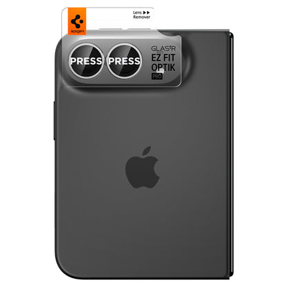 Ochranná fólie na zadní kameru Spigen GlastR EZ FIT Optik Pro pro Apple iPhone Duo, tvrzené sklo, sada 2 kusů, šedá AGL12012