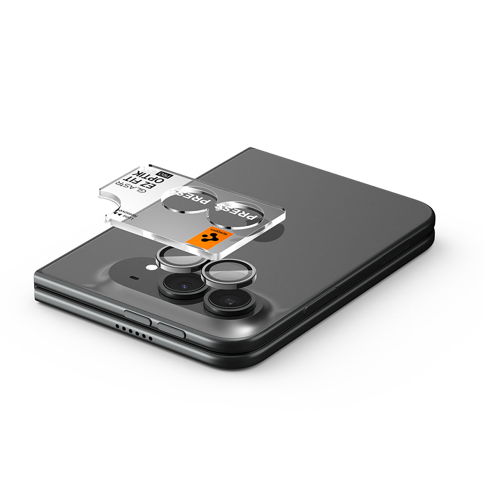 Ochranná fólie na zadní kameru Spigen GlastR EZ FIT Optik Pro pro Apple iPhone Duo, tvrzené sklo, sada 2 kusů, šedá AGL12012