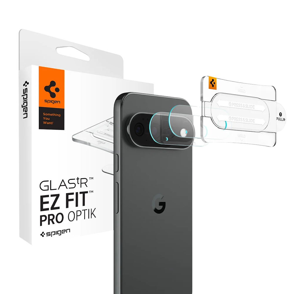 Ochranná fólie na zadní kameru Spigen GlastR EZ FIT Optik Pro pro Google Pixel 11 Pro XL, tvrzené sklo, sada 2 kusů, černá AGL11489