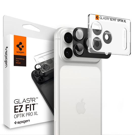 Ochranná fólie na zadní kameru Spigen GlastR EZ FIT Optik Pro XL pro Apple iPhone 18 Pro Max, tvrzené sklo, tmavě šedá AGL12039