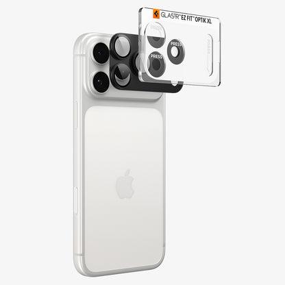 Ochranná fólie na zadní kameru Spigen GlastR EZ FIT Optik Pro XL pro Apple iPhone 18 Pro, tvrzené sklo, tmavě šedá AGL12035