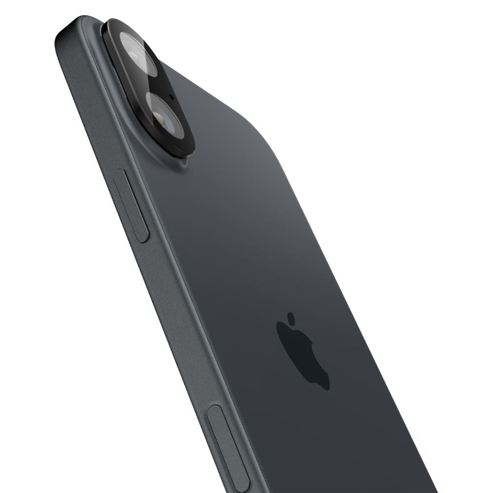 Ochranná fólie na zadní kameru Spigen GlastR Optik pro Apple iPhone 16 Plus / 16, Tvrzené sklo, Sada 2 kusy, Černá AGL07922