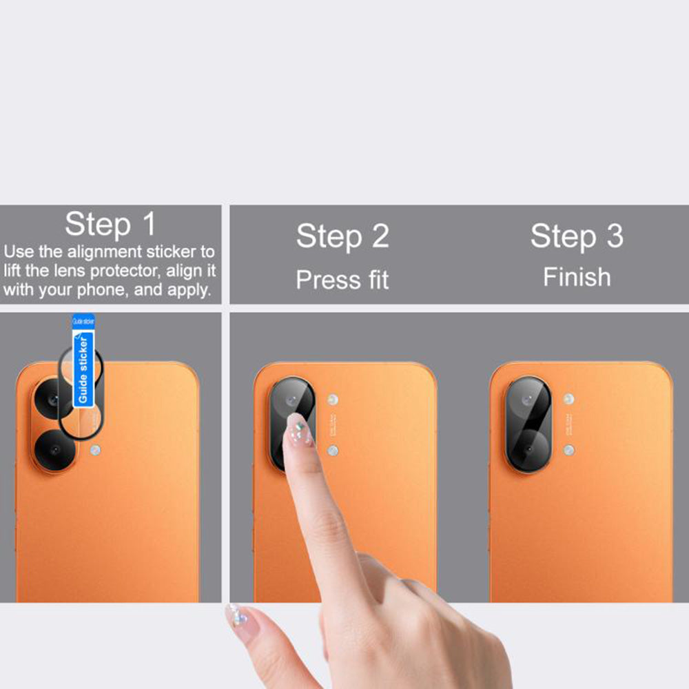 Ochranná fólie na zadní kameru Techsuit pro Xiaomi Poco X8 Pro Max, Tvrzené sklo, Černá