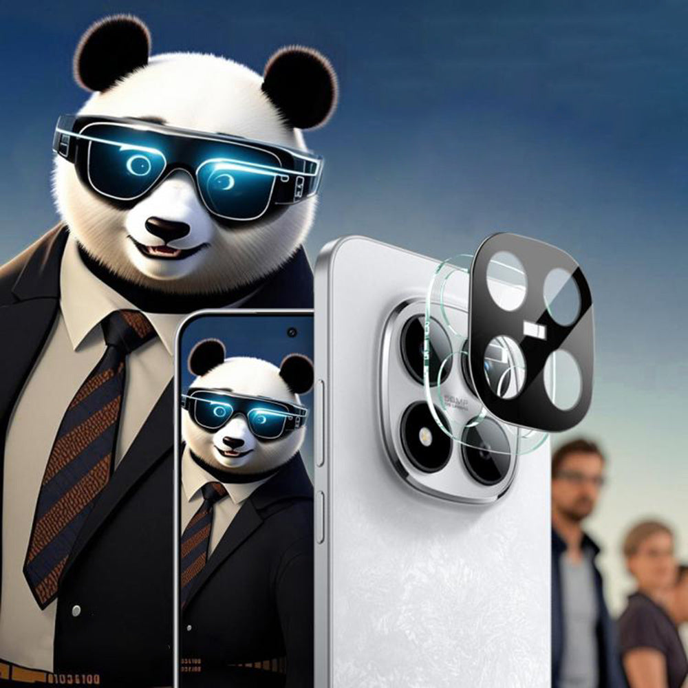 Techsuit Rear Camera Protection Film for Xiaomi Redmi Note 15 Pro 4G, Tempered Glass, Black