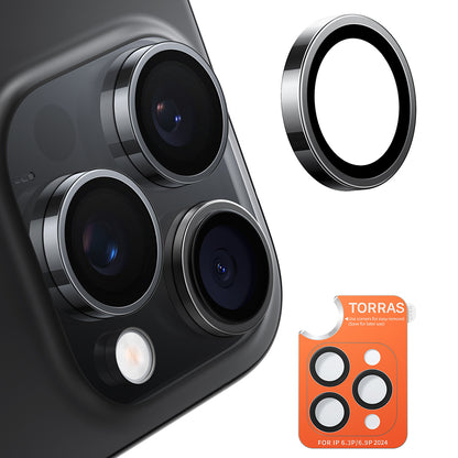 Ochranná fólie na zadní kameru Torras Lensguard pro Apple iPhone 16 Pro Max / 16 Pro, tvrzené sklo, černá