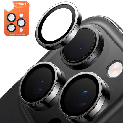 Ochranná fólie na zadní kameru Torras Lensguard pro Apple iPhone 16 Pro Max / 16 Pro, tvrzené sklo, černá