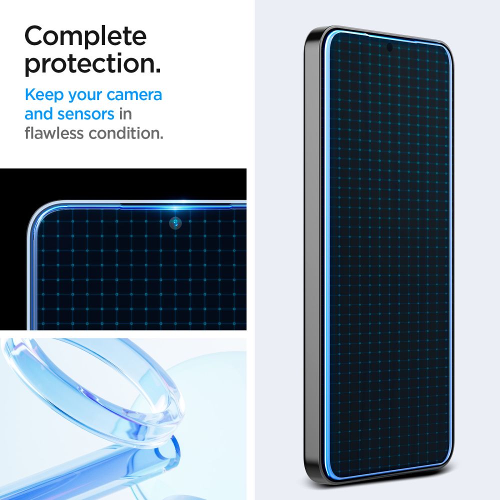 Ochranná fólie na displej Spigen GlastR EZ FIT pro Samsung Galaxy S25+ S936 / S24+ S926, Tvrzené sklo, Full Glue, Sada 2 kusy AGL07432
