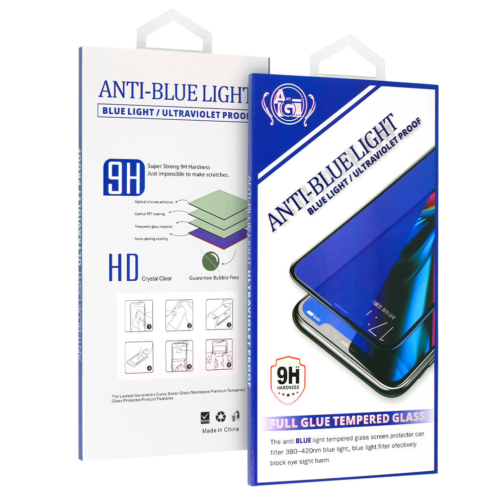 OEM ochranná fólie displeje proti modrému světlu pro Apple iPhone 16e / 14 / 13 Pro / 13, chráněná sklem, plně lepená, černá