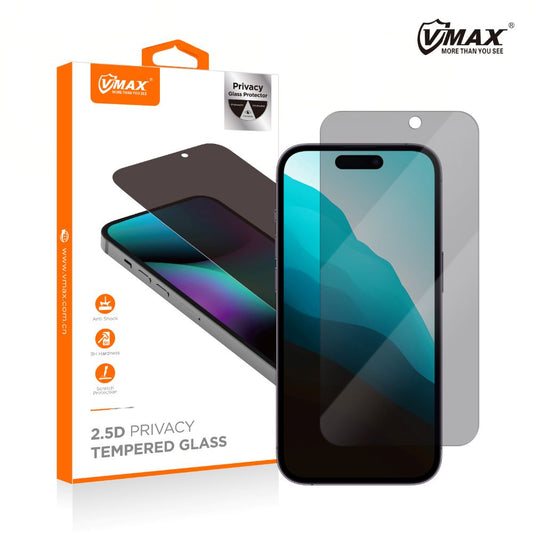 Ochranná fólie na displej Privacy Vmax pro Apple iPhone 16 Pro Max, tvrzené sklo, plné lepidlo, 2.5D