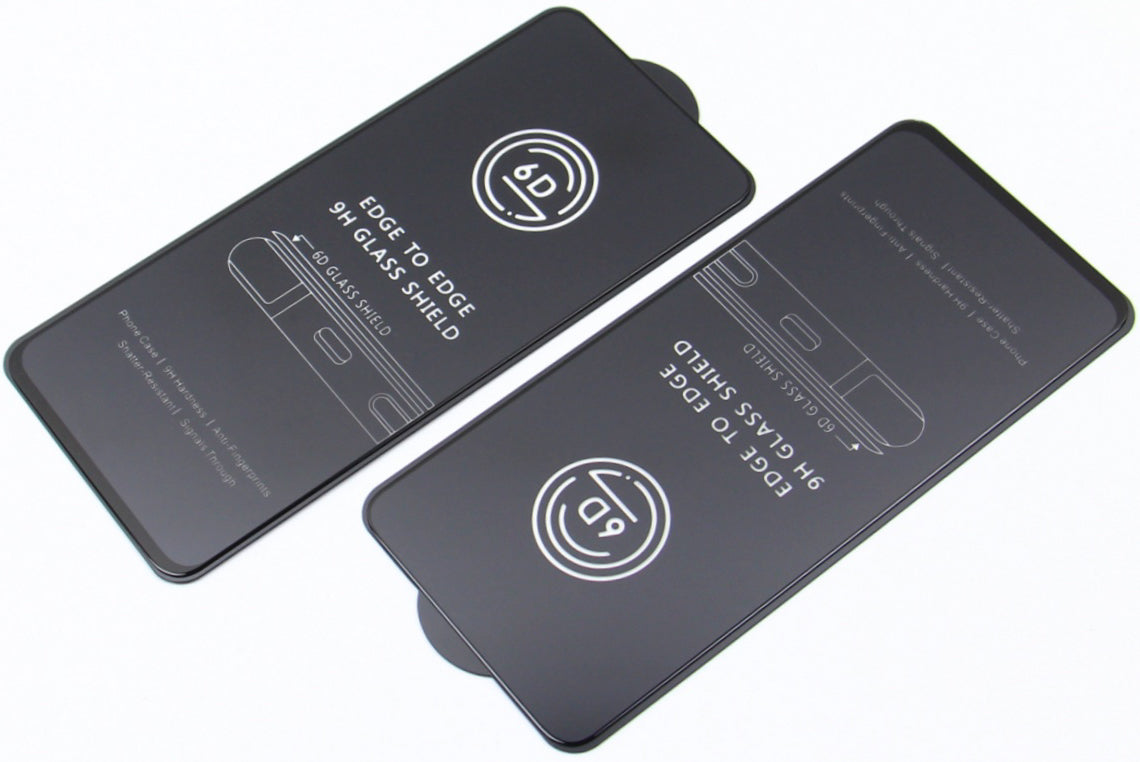 OEM ochranná fólie na displej pro Apple iPhone 17e / 16e / 14 / 13 Pro, tvrzené sklo, plné lepidlo, sada 10 kusů, 6D, černá