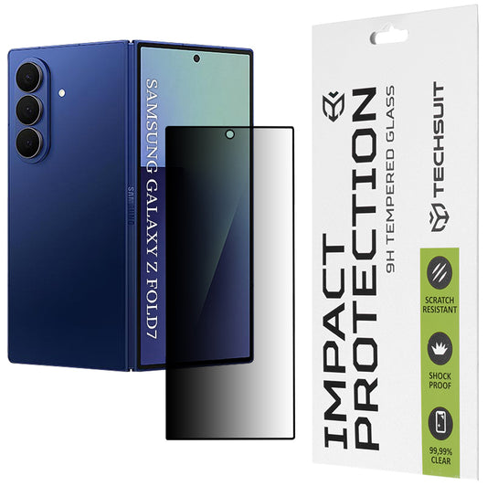 Ochranná fólie na vnější displej Privacy Techsuit pro Samsung Galaxy Z Fold7 F966, tvrzené sklo, plné lepidlo, 111D