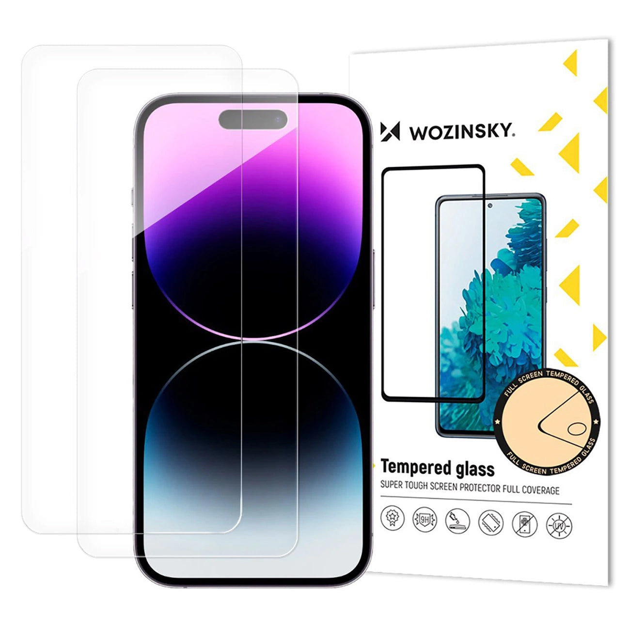 Ochranná fólie WZK na displej pro Apple iPhone 17 Air, Tvrzené sklo, Full Glue, Sada 2 kusy