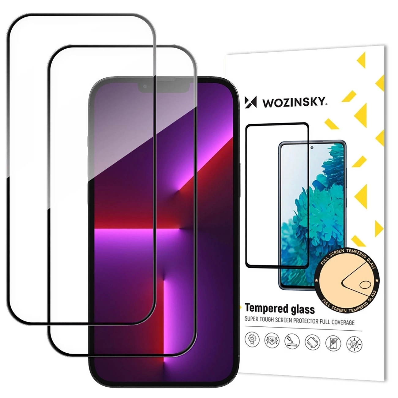 Ochranná fólie na displej WZK pro Apple iPhone 17 Pro Max, tvrzené sklo, plné lepidlo, sada 2 kusy, černá