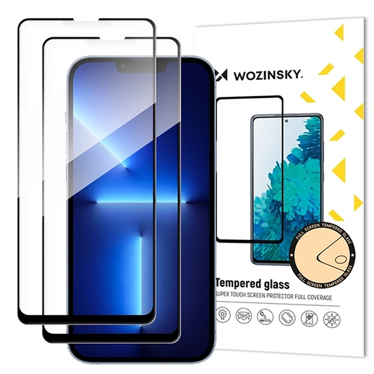 Ochranná fólie na displej WZK pro Samsung Galaxy S25 FE, tvrzené sklo, plné lepidlo, sada 2 kusy, černá